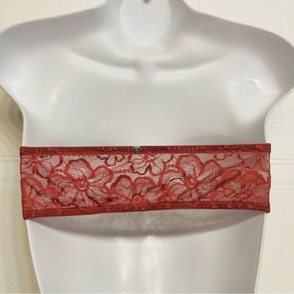 Victoria Secret Strapless Lace Bandeau Bralette Bra Size Medium Dusky Pink - Picture 4 of 9